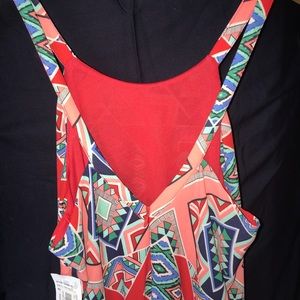 SOLD Red Multi-Colored Maxi Dress NWT